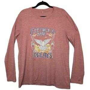 Fleetwood Mac Dreams Pink Logo T-Shirt Womens Large Long Sleeve Tee Stevie Nicks